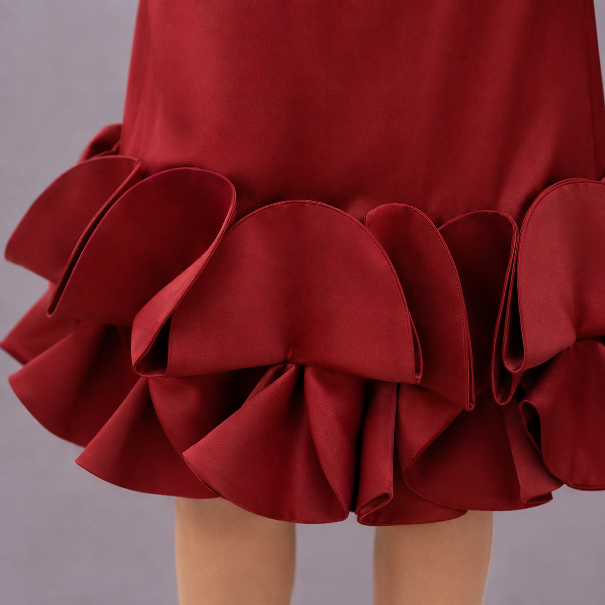 Red Party Dress for Girls — Ruffle Hem Birthday Dress | Nibblekins