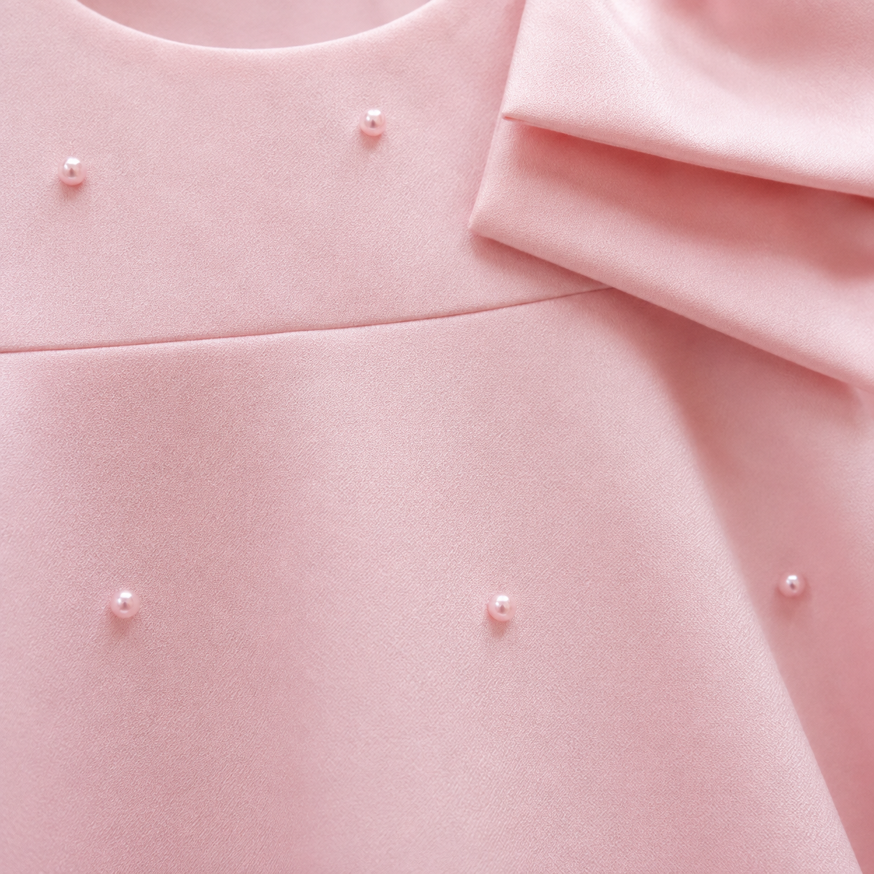 Pink Pearl Bow A-Line Party Dress for Girls | Nibblekins