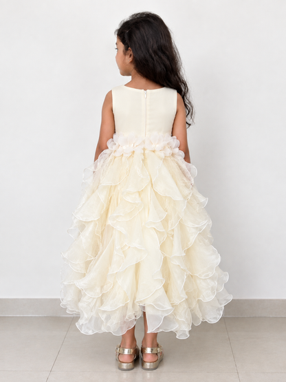Ivory Layered Ruffle Party Dress for Girls — Shimmer | Nibblekins