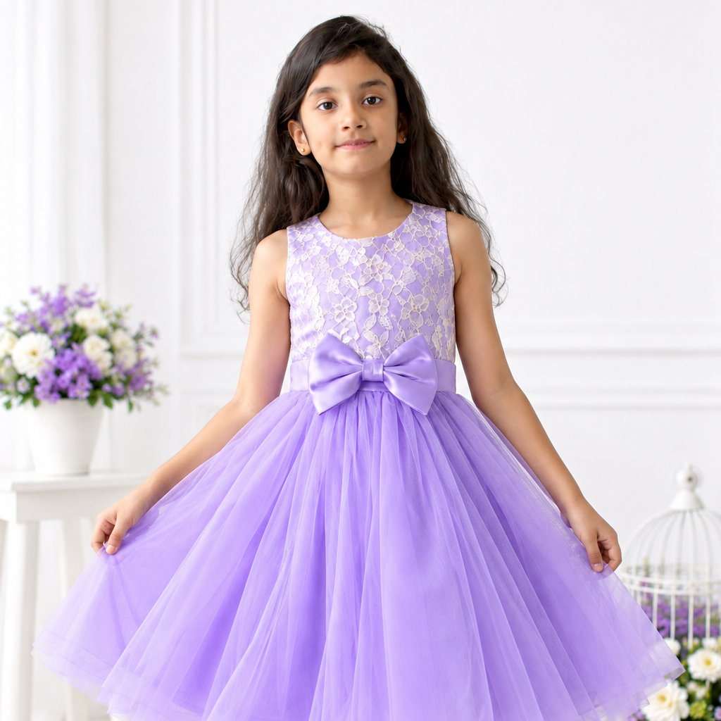 Lavender Tulle Party Dress with Jacket for Girls | Nibblekins