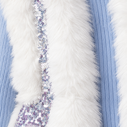 White Faux Fur Sleeveless Party Wear Jacket for Girls | Nibblekins
