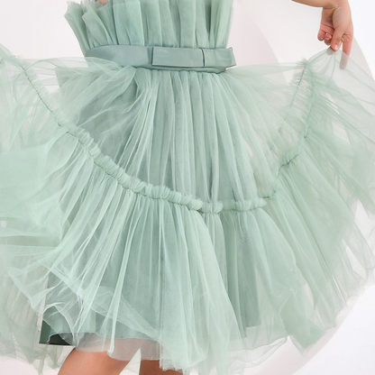 Green Tulle Party Dress for Girls — Birthday Dress | Nibblekins