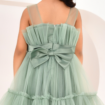 Green Tulle Party Dress for Girls — Birthday Dress | Nibblekins