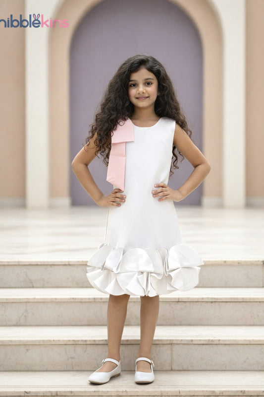 Designer Ruffle Hem Party Wear Dress for Girls
