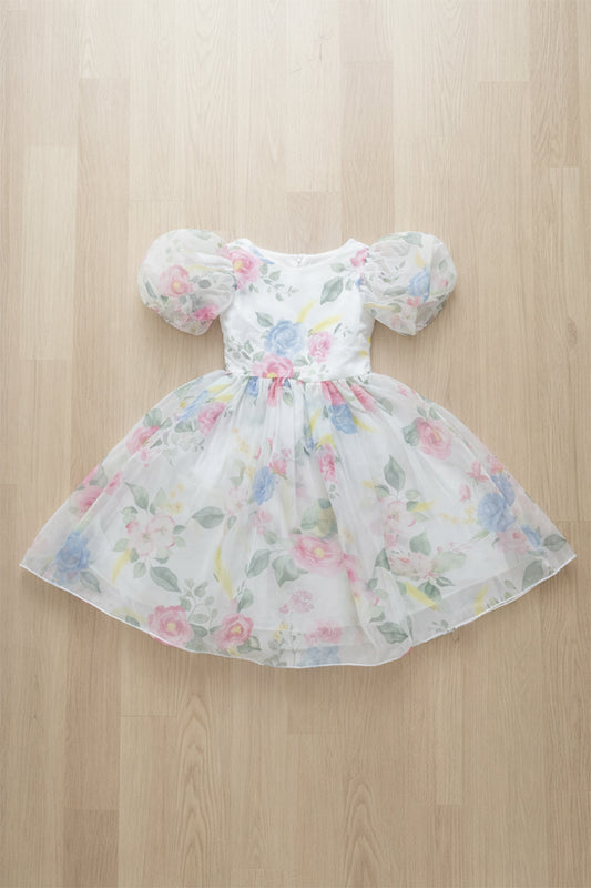 Floral dress on a wooden surface