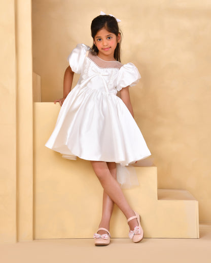 a young girl white mini dress from nibblekins 